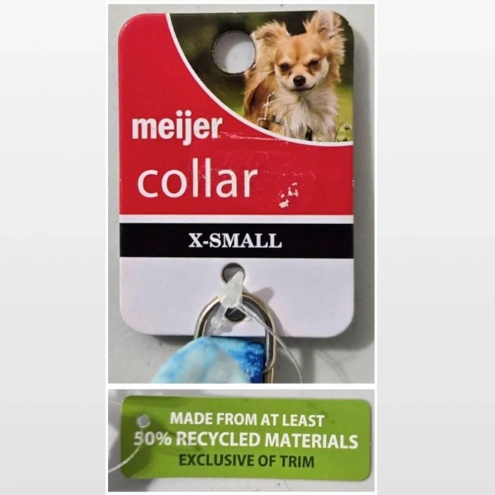 New Pet Dog Collar X-Small Bow Tie Blue White Tie Dye Animal Adjustable NWT